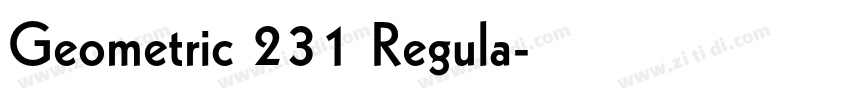 Geometric 231 Regula字体转换
